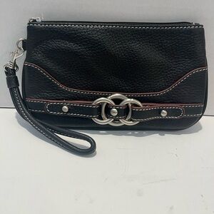 Wilson’s Leather Elegant Black Leather Wristlet